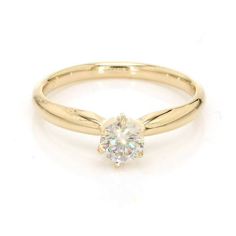 14K Yellow Gold Lab-Grown Diamond Solitaire Wedding Engagement Ring